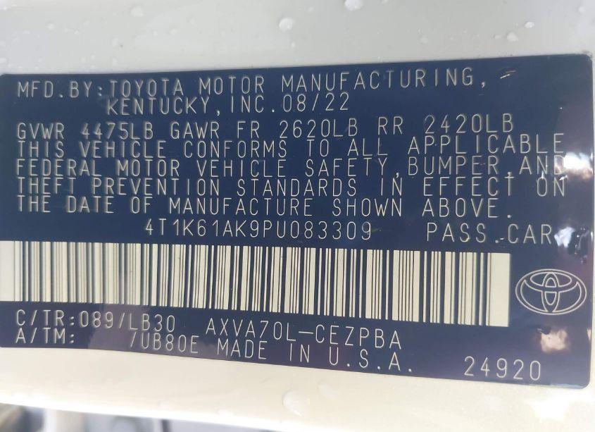 Photo 9 of 2023 Toyota Camry XSE (VIN 4T1K61AK9PU083309)