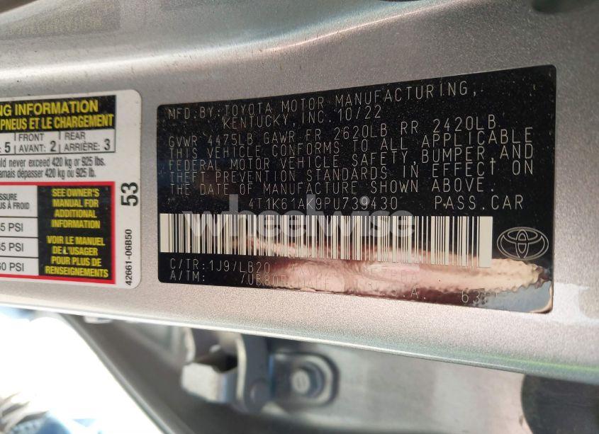 Photo 9 of 2023 Toyota Camry XSE (VIN 4T1K61AK9PU739430)