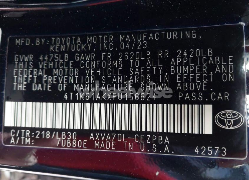 Photo 9 of 2023 Toyota Camry XSE (VIN 4T1K61AKXPU156624)
