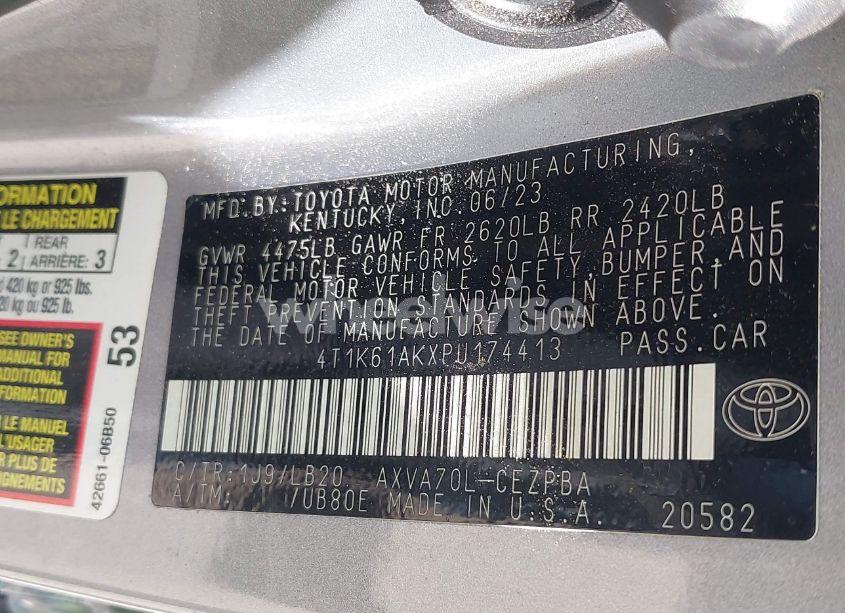 Photo 9 of 2023 Toyota Camry XSE (VIN 4T1K61AKXPU174413)