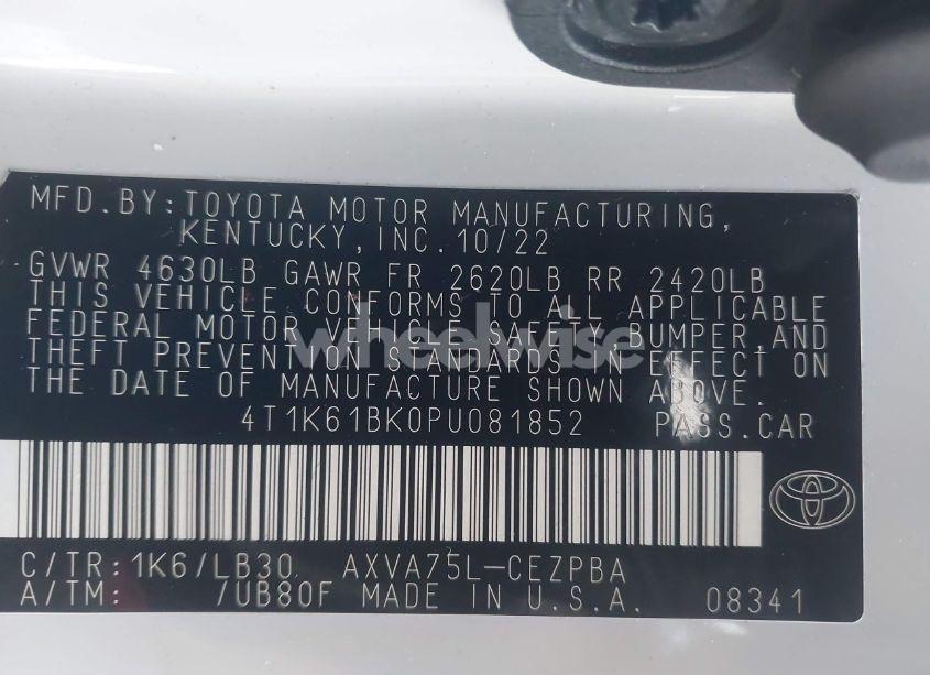 Photo 9 of 2023 Toyota Camry XSE AWD (VIN 4T1K61BK0PU081852)