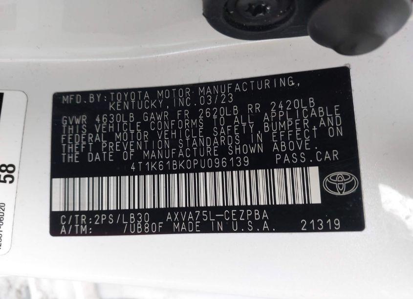 Photo 9 of 2023 Toyota Camry XSE AWD (VIN 4T1K61BK0PU096139)