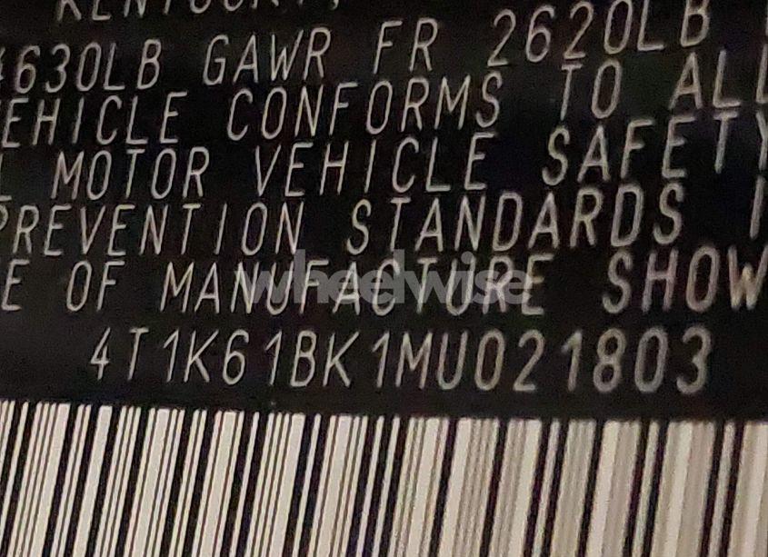 Photo 9 of 2021 Toyota Camry XSE AWD (VIN 4T1K61BK1MU021803)