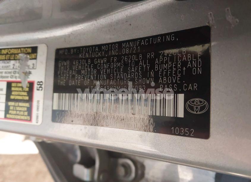 Photo 9 of 2021 Toyota Camry XSE (VIN 4T1K61BK2MU047083)