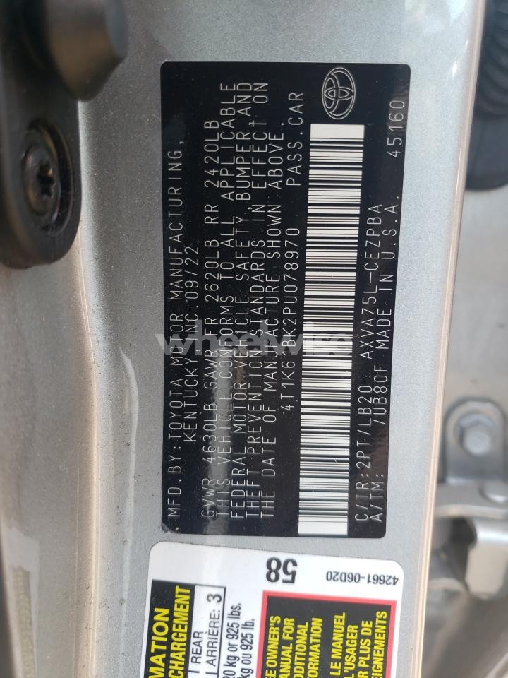Photo 12 of 2023 TOYOTA CAMRY XSE (VIN 4T1K61BK2PU078970)