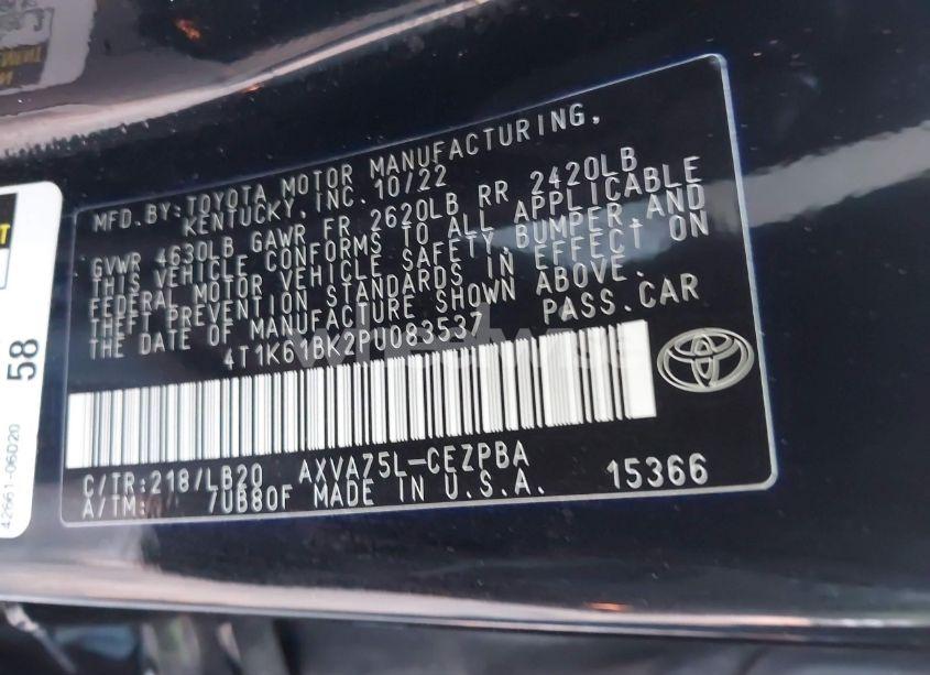 Photo 9 of 2023 Toyota Camry XSE AWD (VIN 4T1K61BK2PU083537)