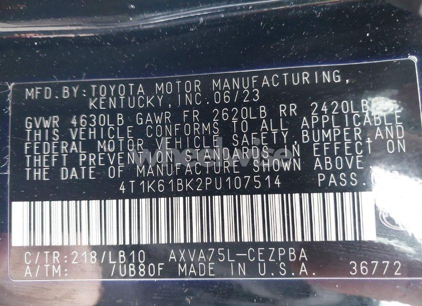 Photo 9 of 2023 Toyota Camry XSE AWD (VIN 4T1K61BK2PU107514)