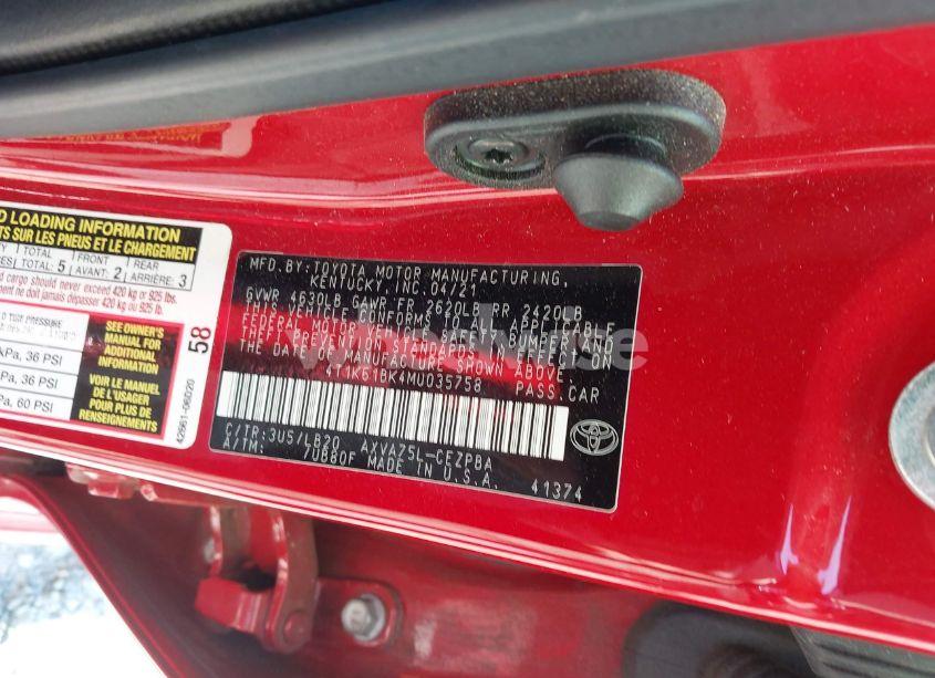 Photo 9 of 2021 Toyota Camry XSE AWD (VIN 4T1K61BK4MU035758)