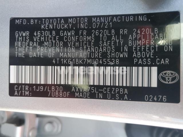 Photo 5 of 2021 TOYOTA CAMRY XSE (VIN 4T1K61BK7MU045538)