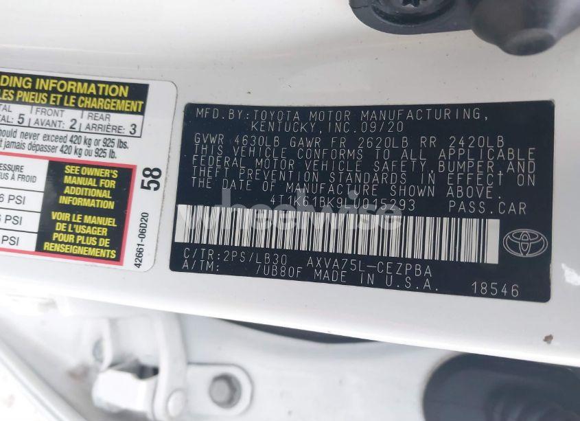 Photo 9 of 2020 Toyota Camry XSE (VIN 4T1K61BK9LU015293)