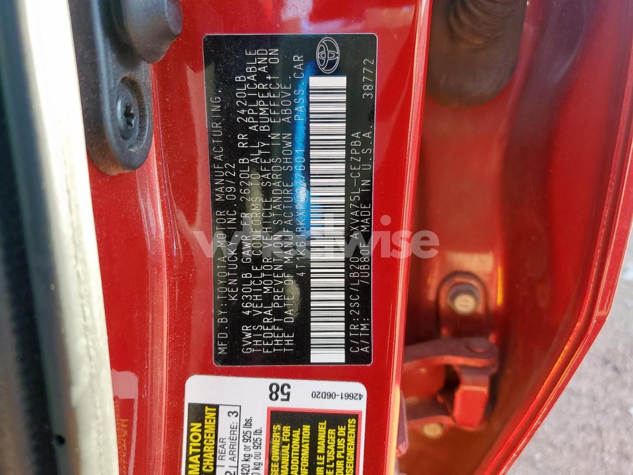 Photo 13 of 2023 TOYOTA CAMRY XSE (VIN 4T1K61BKXPU077601)