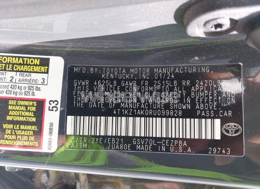 Photo 9 of 2024 Toyota Camry TRD V6 (VIN 4T1KZ1AK0RU099828)