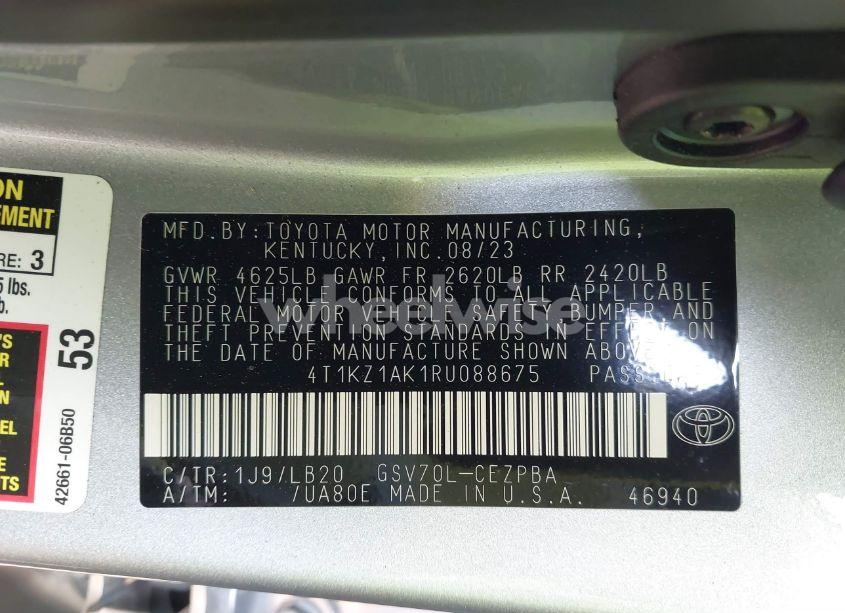 Photo 9 of 2024 Toyota Camry XSE V6 (VIN 4T1KZ1AK1RU088675)