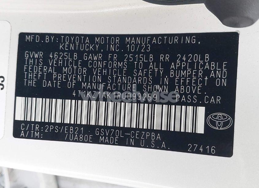 Photo 9 of 2024 Toyota Camry TRD V6 (VIN 4T1KZ1AK1RU093259)