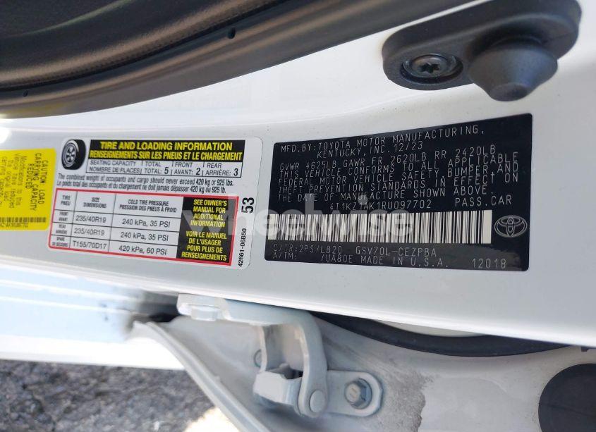 Photo 9 of 2024 Toyota Camry XSE V6 (VIN 4T1KZ1AK1RU097702)