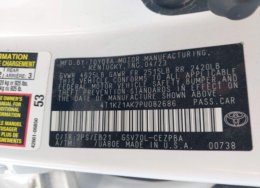 Photo 9 of 2023 Toyota Camry TRD (VIN 4T1KZ1AK2PU082686)