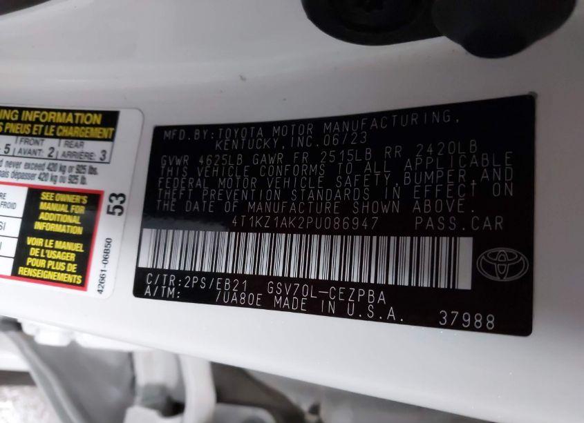 Photo 9 of 2023 Toyota Camry TRD (VIN 4T1KZ1AK2PU086947)