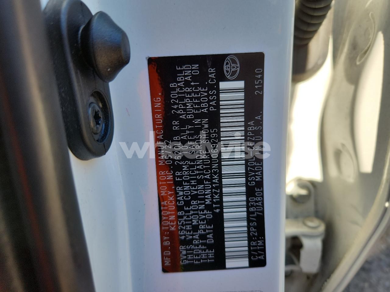 Photo 12 of 2022 TOYOTA CAMRY TRD (VIN 4T1KZ1AK3NU069295)