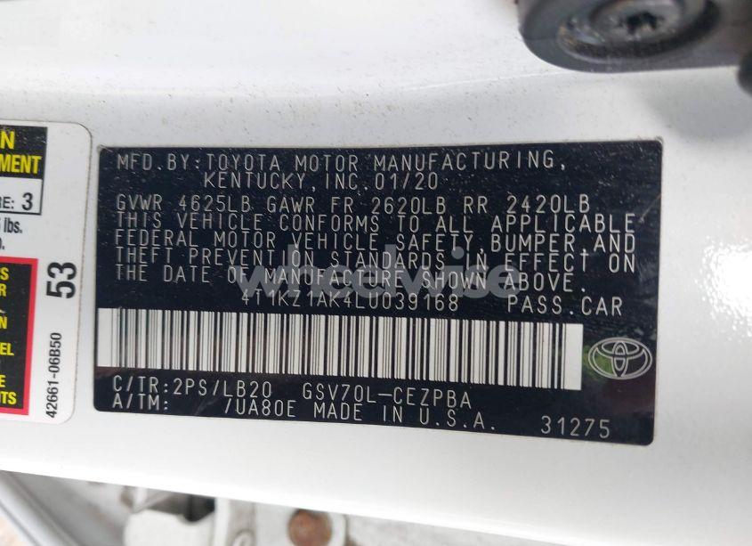 Photo 9 of 2020 Toyota Camry XSE V6 (VIN 4T1KZ1AK4LU039168)