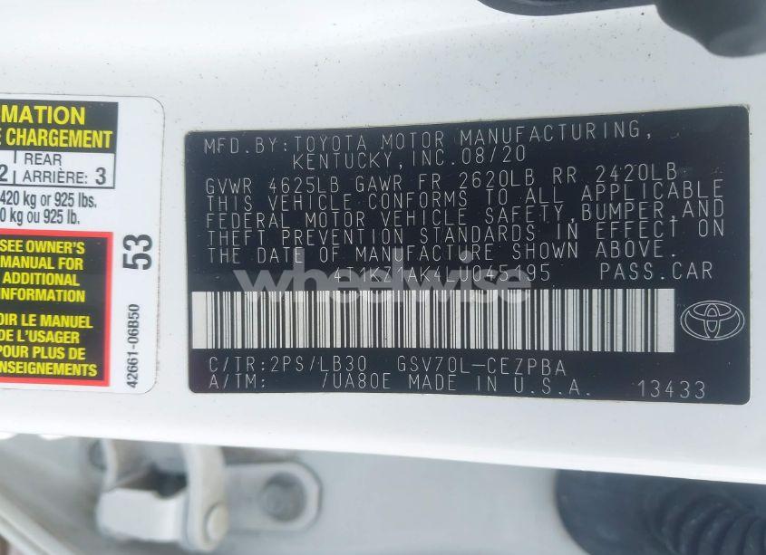 Photo 9 of 2020 Toyota Camry XSE V6 (VIN 4T1KZ1AK4LU045195)