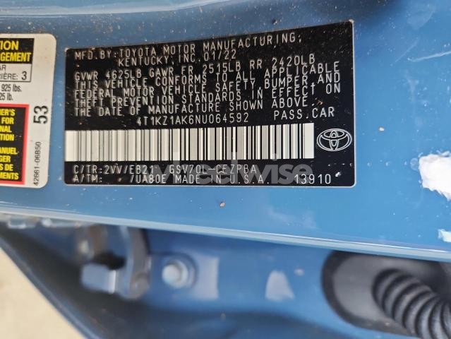 Photo 6 of 2022 TOYOTA CAMRY TRD (VIN 4T1KZ1AK6NU064592)