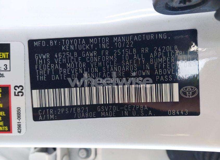 Photo 9 of 2023 Toyota Camry TRD (VIN 4T1KZ1AK6PU073103)