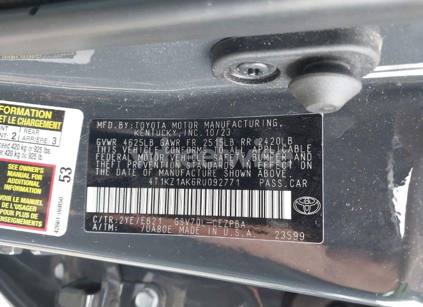 Photo 9 of 2024 Toyota Camry TRD V6 (VIN 4T1KZ1AK6RU092771)