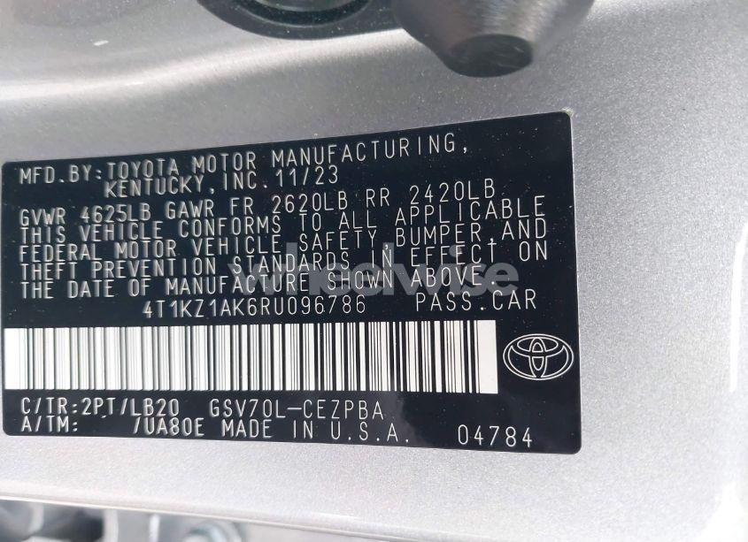 Photo 9 of 2024 Toyota Camry XSE V6 (VIN 4T1KZ1AK6RU096786)
