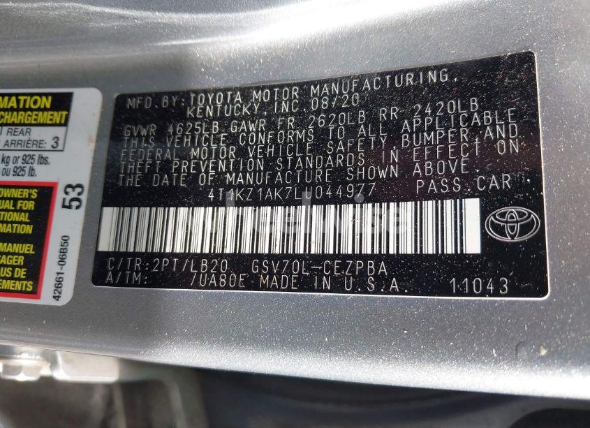 Photo 9 of 2020 Toyota Camry XSE V6 (VIN 4T1KZ1AK7LU044977)