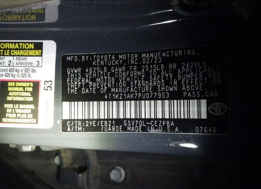 Photo 9 of 2023 Toyota Camry TRD (VIN 4T1KZ1AK7PU077953)