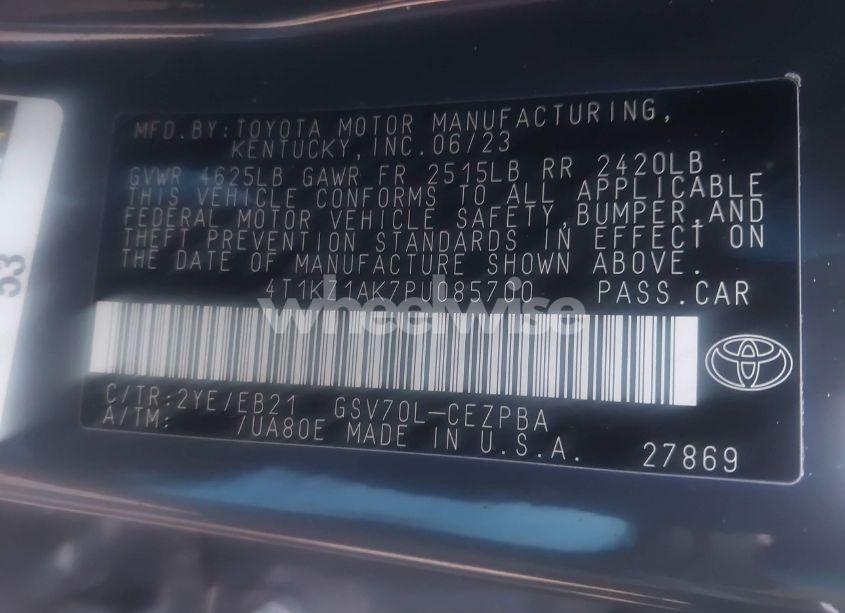 Photo 9 of 2023 Toyota Camry TRD (VIN 4T1KZ1AK7PU085700)