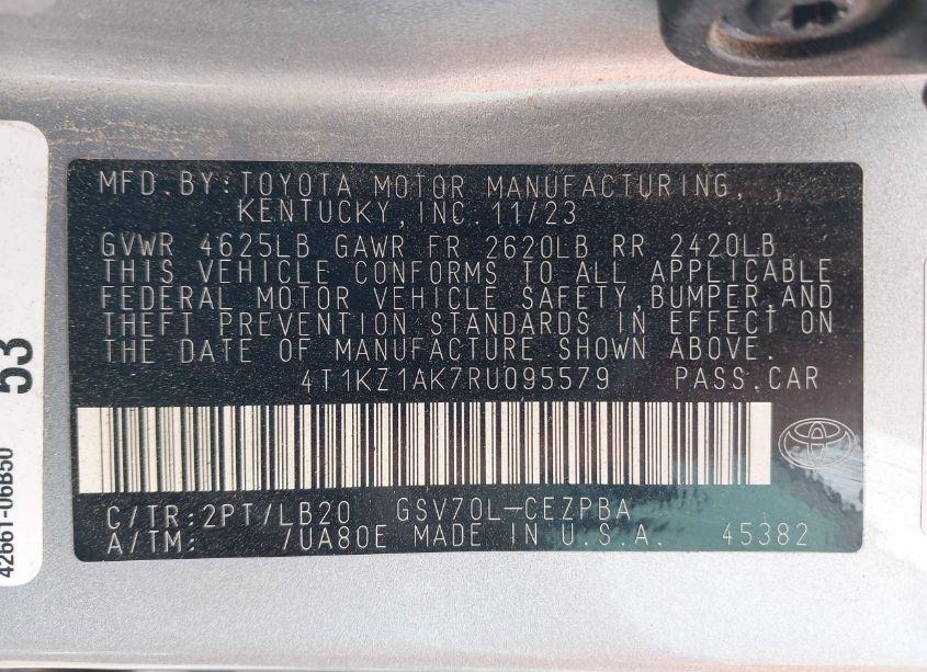 Photo 9 of 2024 Toyota Camry XSE V6 (VIN 4T1KZ1AK7RU095579)