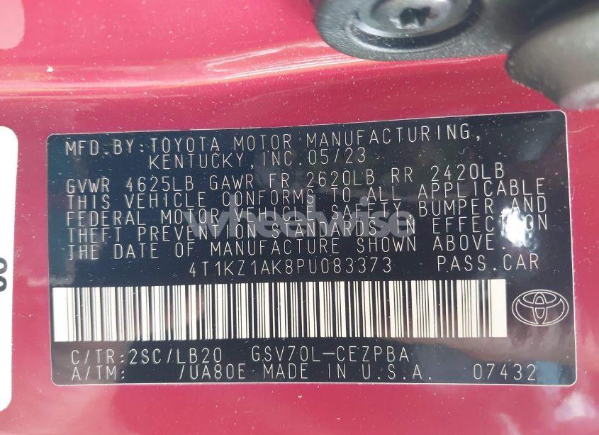 Photo 9 of 2023 Toyota Camry TRD/XSE V6 (VIN 4T1KZ1AK8PU083373)