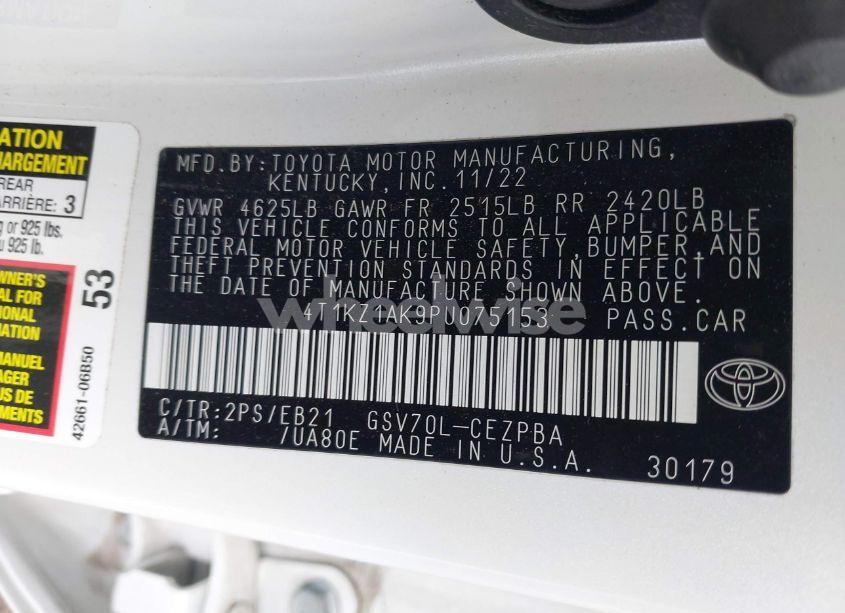 Photo 9 of 2023 Toyota Camry TRD (VIN 4T1KZ1AK9PU075153)