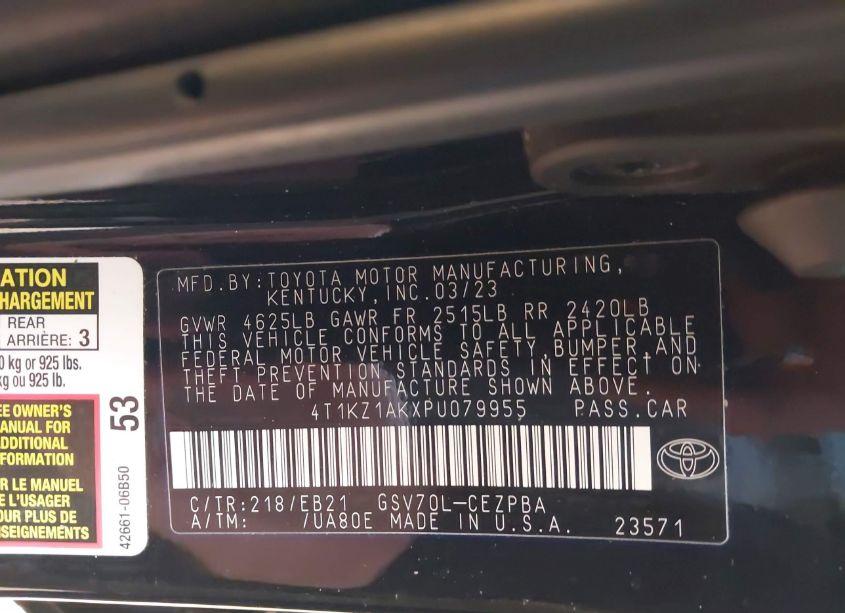 Photo 9 of 2023 Toyota Camry TRD (VIN 4T1KZ1AKXPU079955)