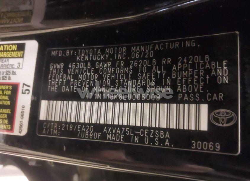 Photo 9 of 2020 Toyota Camry SE AWD (VIN 4T1M11BK8LU006009)