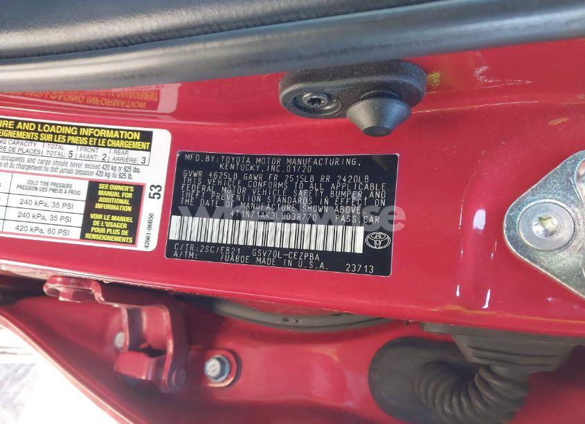 Photo 9 of 2020 Toyota Camry TRD (VIN 4T1NZ1AK3LU038770)