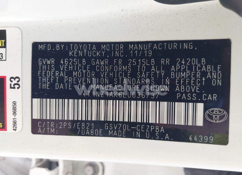 Photo 9 of 2020 Toyota Camry TRD (VIN 4T1NZ1AK6LU036737)