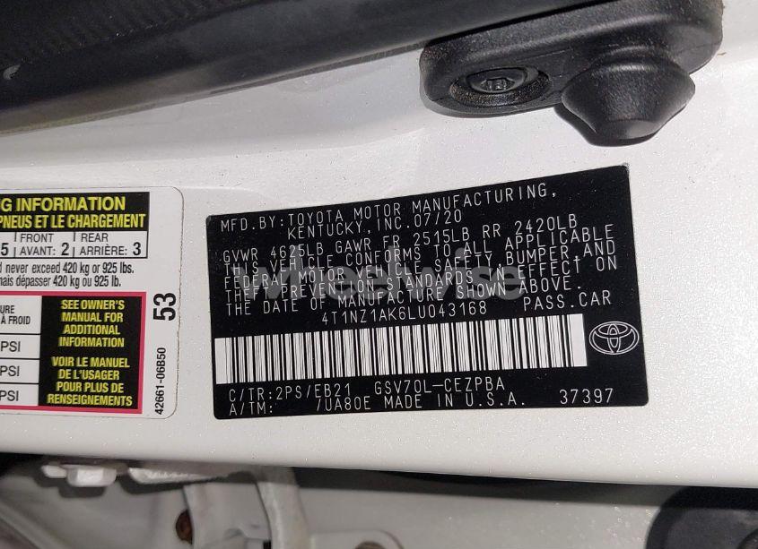 Photo 9 of 2020 Toyota Camry TRD (VIN 4T1NZ1AK6LU043168)