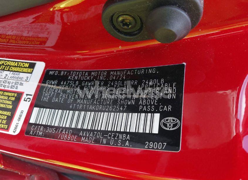 Photo 9 of 2024 Toyota Camry LE (VIN 4T1R11AK0RU262547)