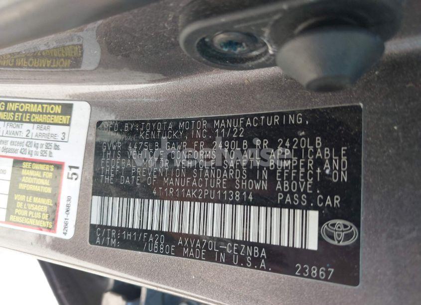 Photo 9 of 2023 Toyota Camry LE (VIN 4T1R11AK2PU113814)