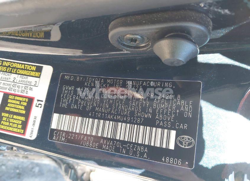 Photo 9 of 2021 Toyota Camry LE (VIN 4T1R11AK4MU491287)