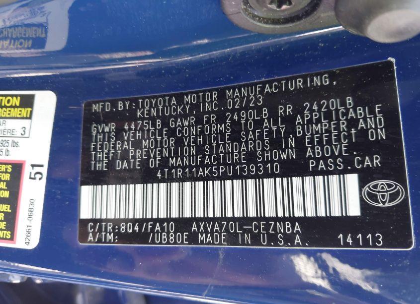 Photo 9 of 2023 Toyota Camry LE (VIN 4T1R11AK5PU139310)