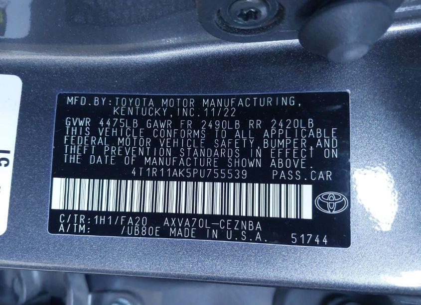 Photo 9 of 2023 Toyota Camry LE (VIN 4T1R11AK5PU755539)