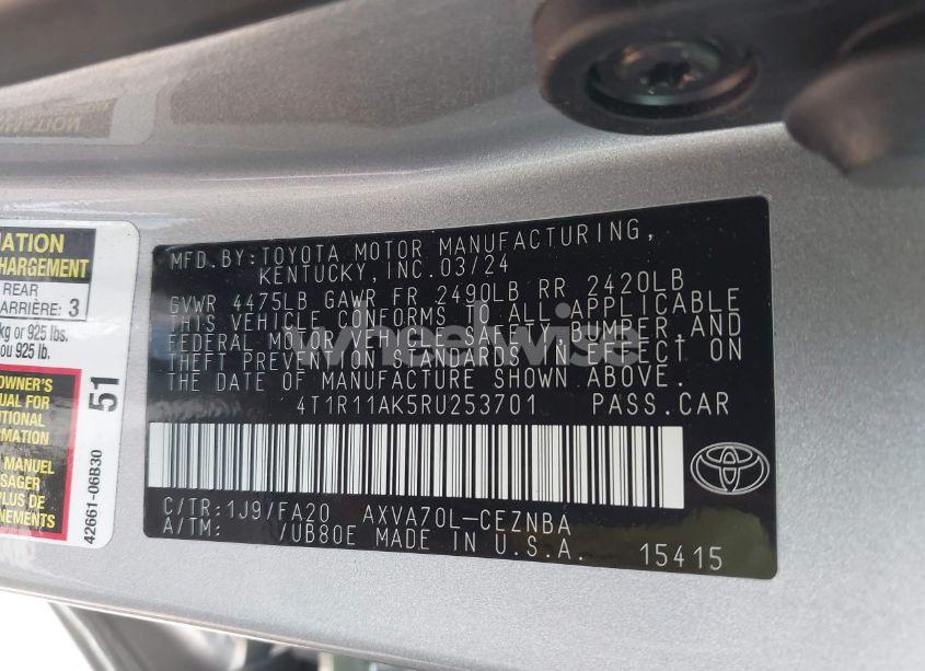 Photo 9 of 2024 Toyota Camry LE (VIN 4T1R11AK5RU253701)