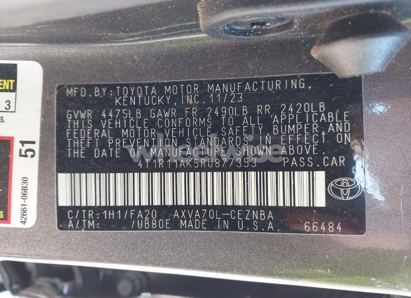 Photo 9 of 2024 Toyota Camry LE (VIN 4T1R11AK5RU877353)
