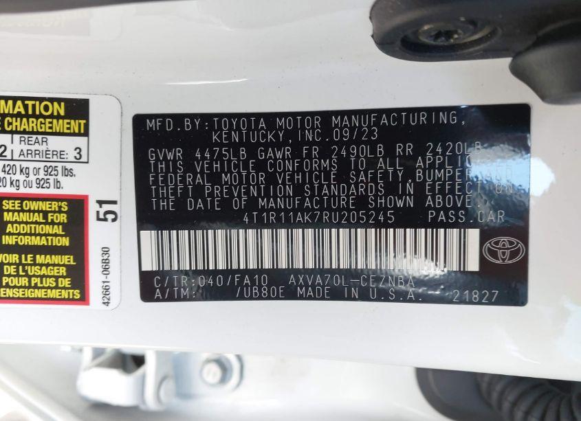 Photo 9 of 2024 Toyota Camry LE (VIN 4T1R11AK7RU205245)