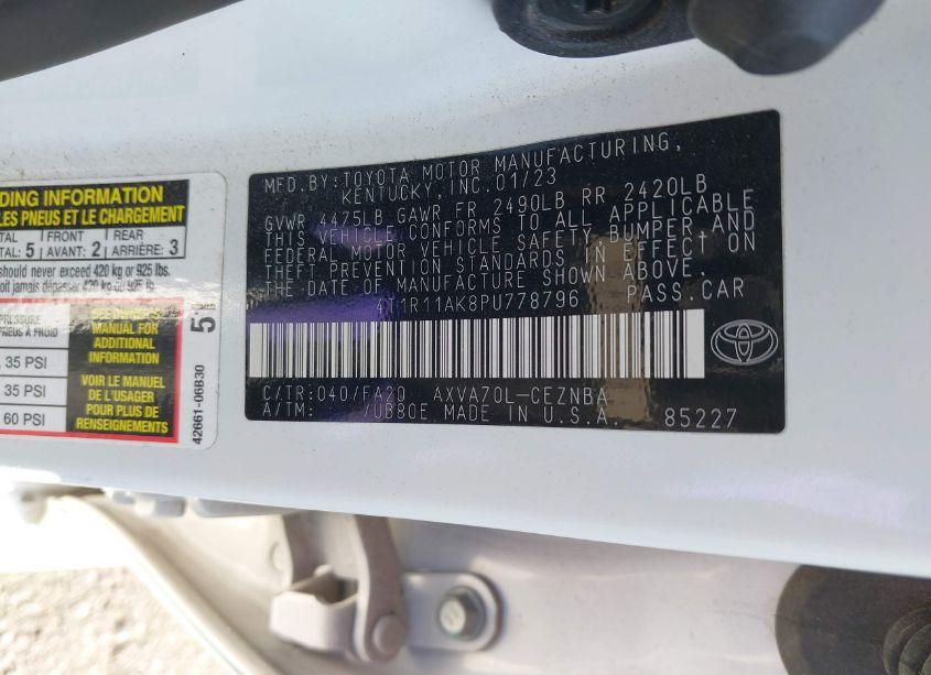 Photo 9 of 2023 Toyota Camry LE (VIN 4T1R11AK8PU778796)