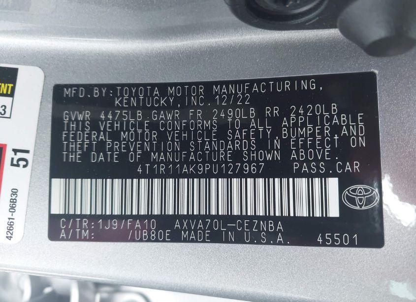 Photo 9 of 2023 Toyota Camry LE (VIN 4T1R11AK9PU127967)