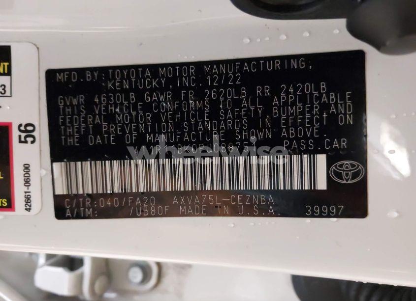 Photo 9 of 2023 Toyota Camry LE (VIN 4T1R11BK0PU088751)